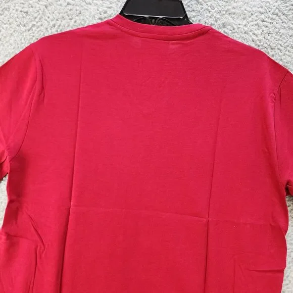 Lacoste V-Neck Logo T-Shirt Men's M Bordeaux Short Sleeves - Picture 10 of 11